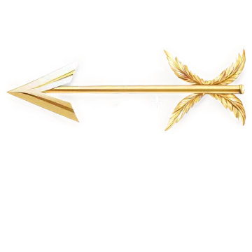 a gold arrow on a white background