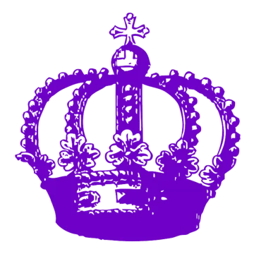a purple crown on a white background