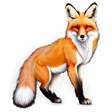 a drawing of a red fox