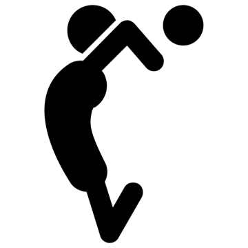 a black and white silhouette of a volleyball player