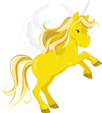 an image of a yellow unicorn