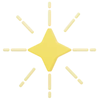 a yellow star on a white background