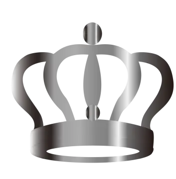 a silver crown on a white background
