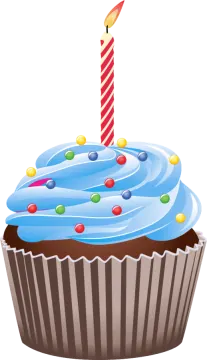 a cupcake with a candle on top