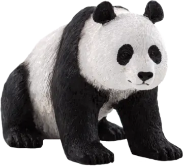 a black and white panda bear figurin