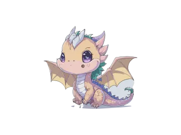 a cute little dragon sitting on the ground
