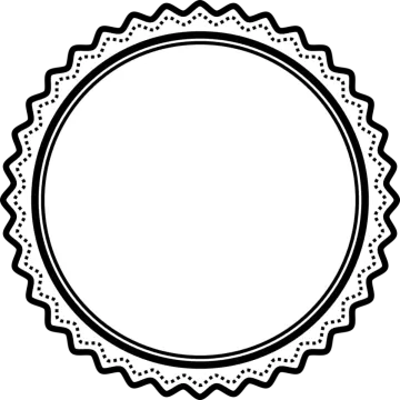 a black and white circular frame