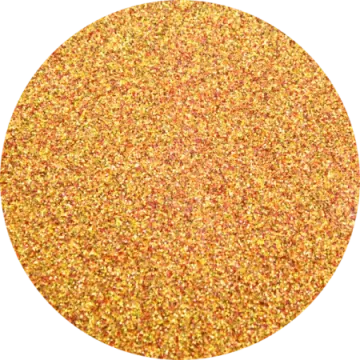 a circular image of yellow glitter
