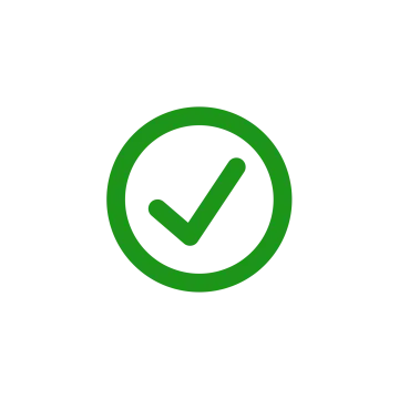 a green tick icon on a white background