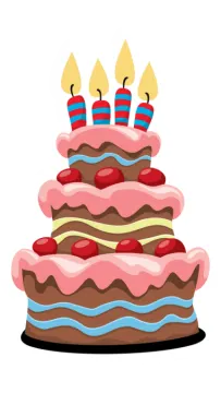 a birthday cake with three candles on top