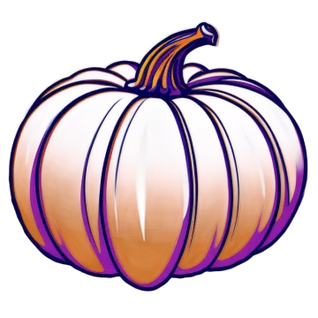 a purple and orange pumpkin