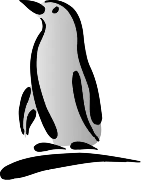 a penguin sitting on top of a rock