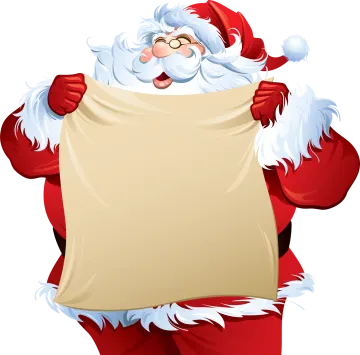 santa holding a blank sign vector