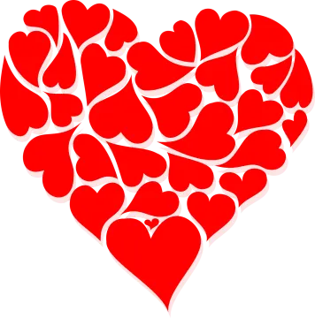 a heart made out of hearts