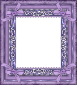 a purple frame with flowers and pearls on it