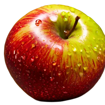 a red and green apple