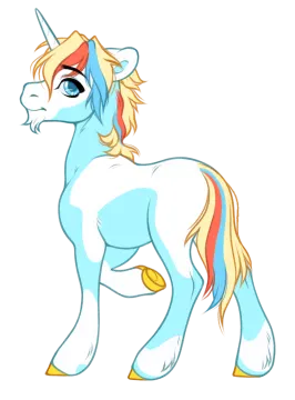a drawing of a unicorn with long manes