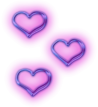 three pink hearts on a white background