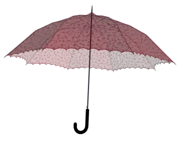 a red and white umbrella on a white background