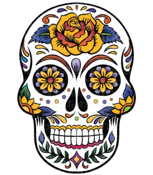 a sugar skull with flowers on it