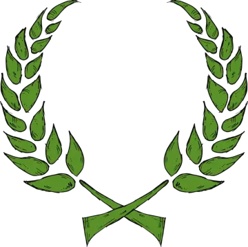 a laurel wreath with green leaves