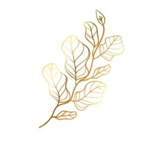 a gold leaf on a white background