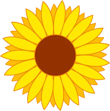 a yellow sunflower with brown center