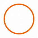 an orange circle on a white background