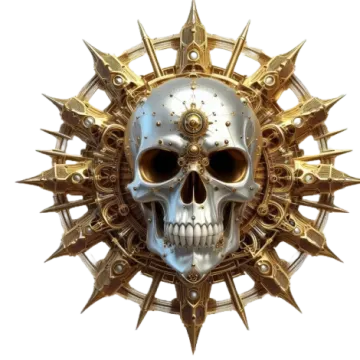 a skull with spikes and spikes on it