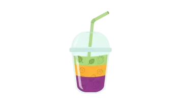 a plastic cup with a straw in it