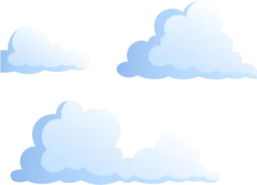 a set of blue clouds