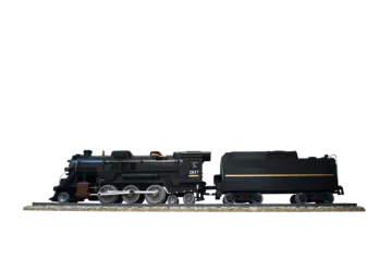 a toy train is shown on a white background