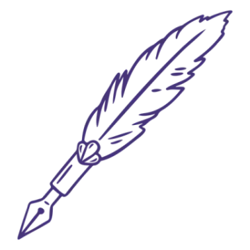 a pen with a feather on it