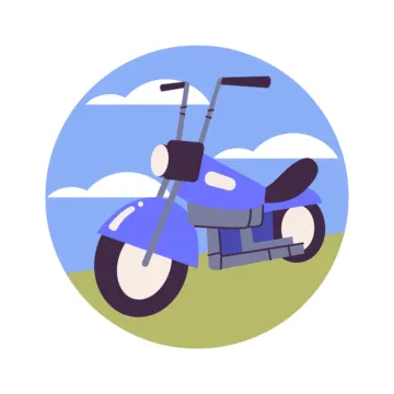 an illustration of a motorcycle on a hill