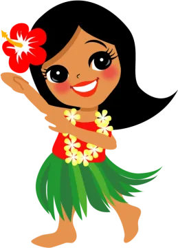 a hawaiian girl with a flower in her hand