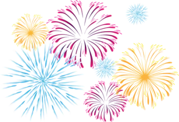 a set of colorful fireworkss