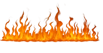 a fire flame on a white background