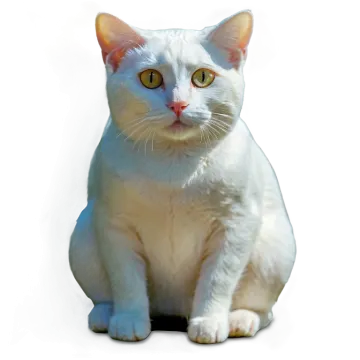 a white cat is sitting on the floor