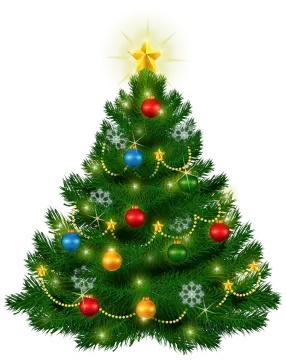 a christmas tree with ornaments and stars