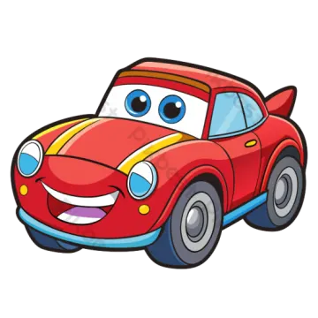 a cartoon car with a smiling face