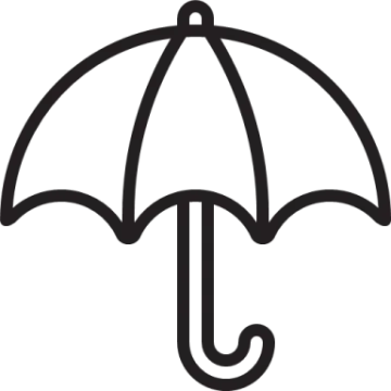 a black and white image of an umbrella