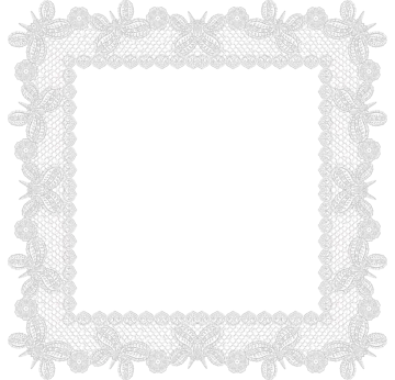 a white lace frame with flowers and leaves