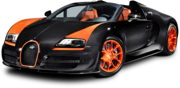 a black and orange bug with orange wheels