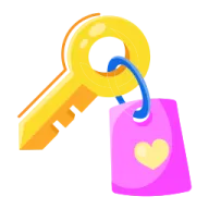 a key with a heart on it