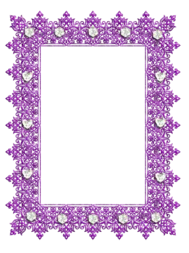a purple frame with hearts and flowers