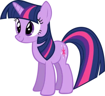 a pinkie pony with black and purple hair