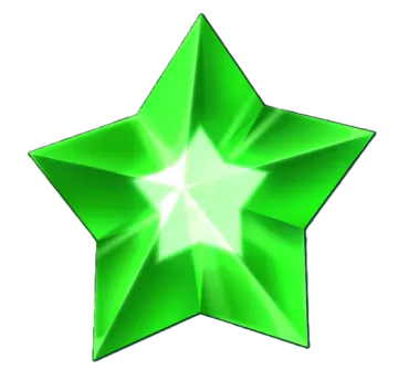 a green star on a white background