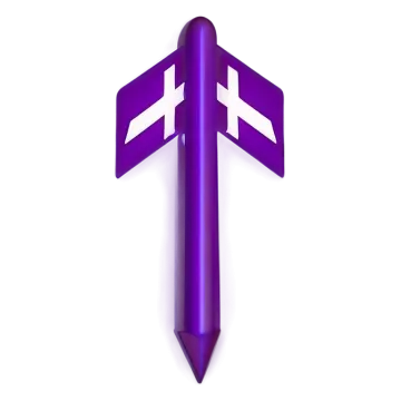 a purple arrow on a white background