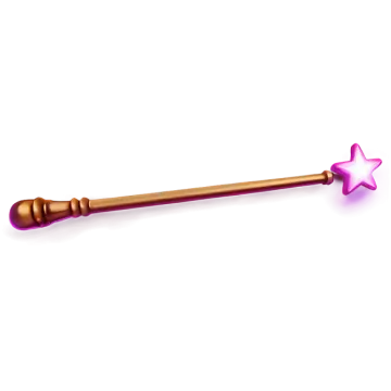 a purple wand on a white background