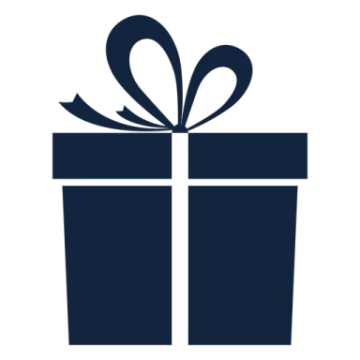 a blue gift box with a bow